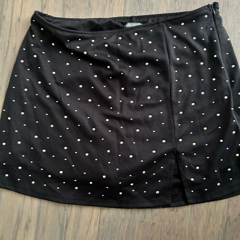 Black rhinestone skort